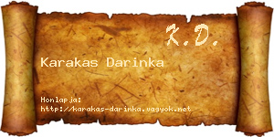 Karakas Darinka névjegykártya